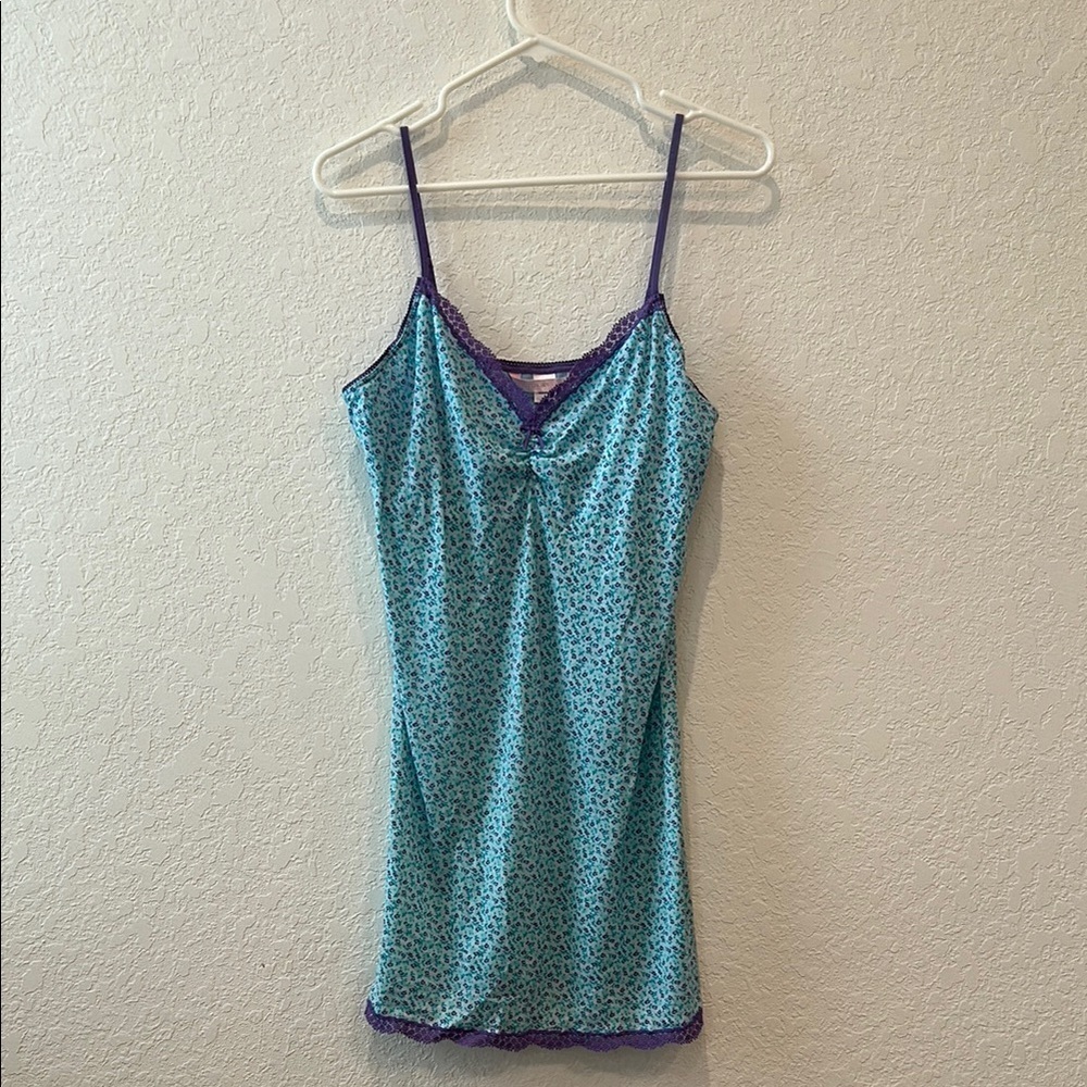 Victoria's Secret Blue & Purple Floral Slip Dress